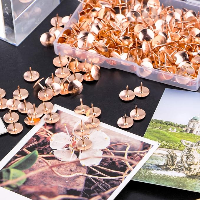 Thumb Tacks 500-count, 3/8-inch Rosegold Roundness Push Pins Office Tacks - Image 7