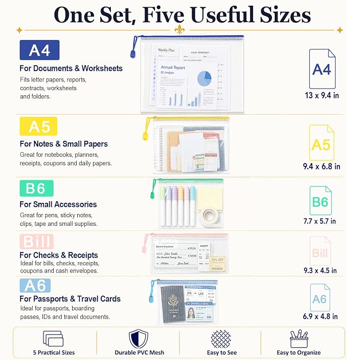 18-Pack Mesh Zipper Pouch Set - Image 4