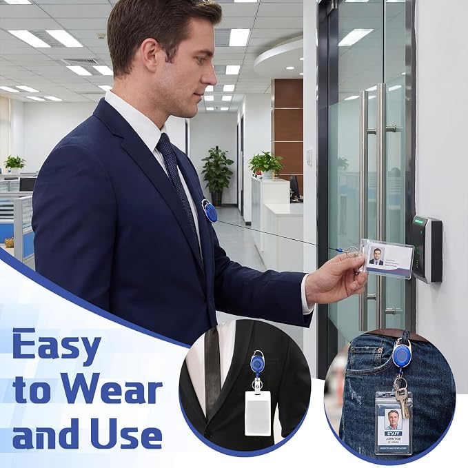Laumoi 60 Pack Heavy Duty Retractable Badge Holder Reel - Image 4