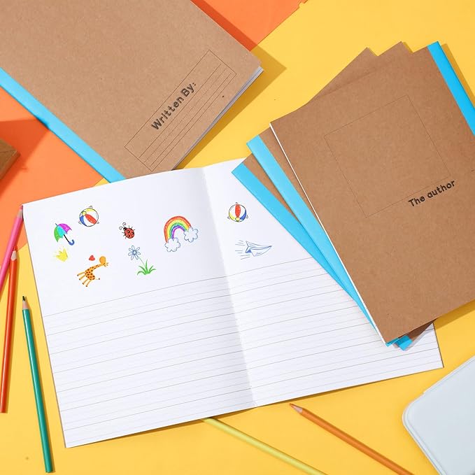 Henoyso 20 Pcs Primary Composition Notebook 9 3/4 x 7 1/2 Inch Kids Journal, Back to School Supplies, K-2 Primary Writing Notebook for Kids Student Draw and Write Story Journal (Blue)-DeskLoop Office