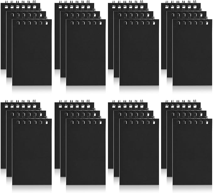 Hooqict 24 Pack Small Pocket Notebook Black Mini Notebooks Party Favors Bulk by Hooqict