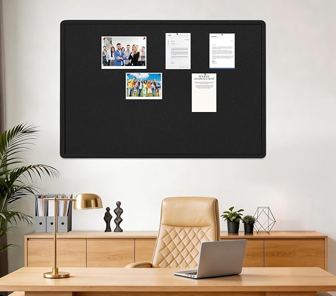 Large Bulletin Board, 48 X 36 inches Felt Board Notice Pin Board, Self-Adhesive - Image 2