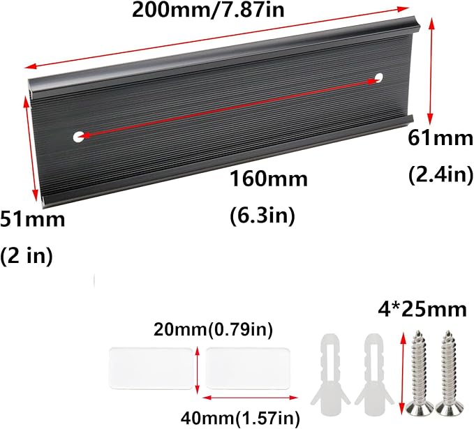 Antrader 10Pcs Name Plate Holders, Aluminium Alloy Name Plates, Sliding Room - Image 3