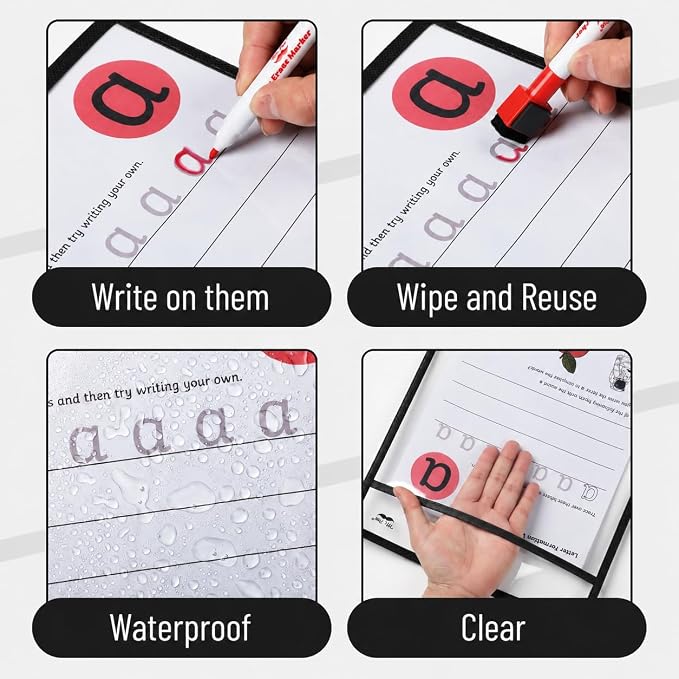 Mr. Pen- Reusable Dry Erase Pockets, 48 Pack, Classroom Supplies - Image 5