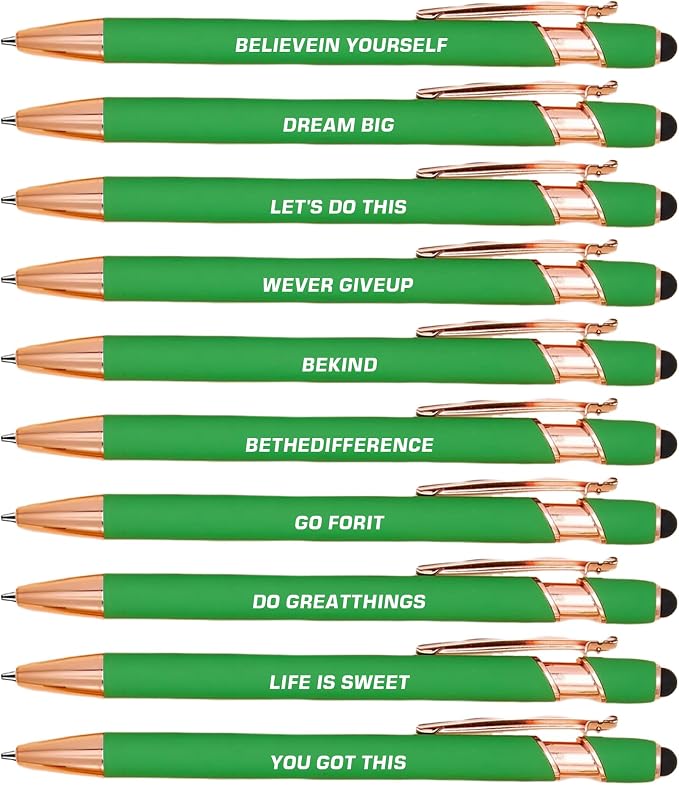 CRME 10pcs Funny Pens Ballpoint Set Black Ink Pen Body has Rubber Coating by Unknown