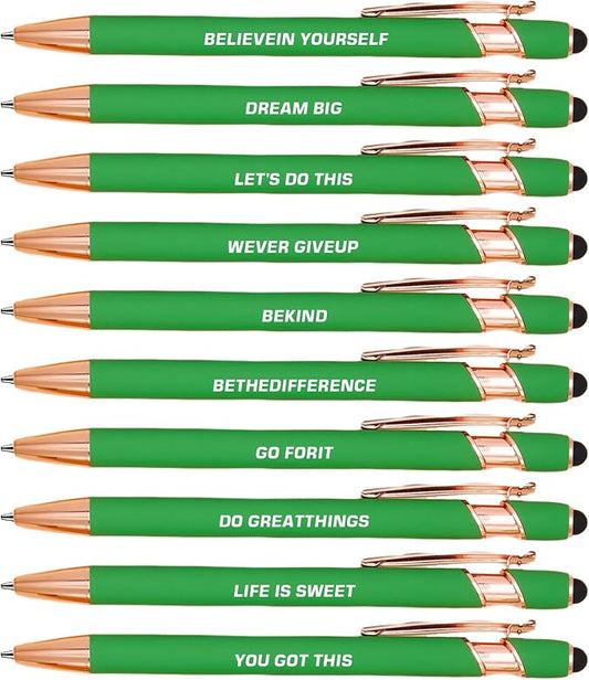 CRME 10pcs Funny Pens Ballpoint Set Black Ink Pen Body has Rubber Coating by Unknown