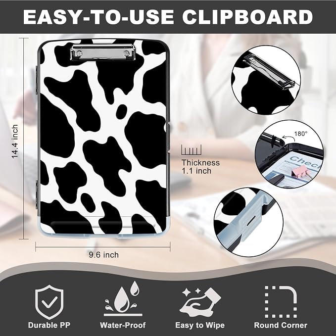 Clipboard with Storage, Storage Clipboard with Pen Holder, Heavy Duty Plastic - Image 2