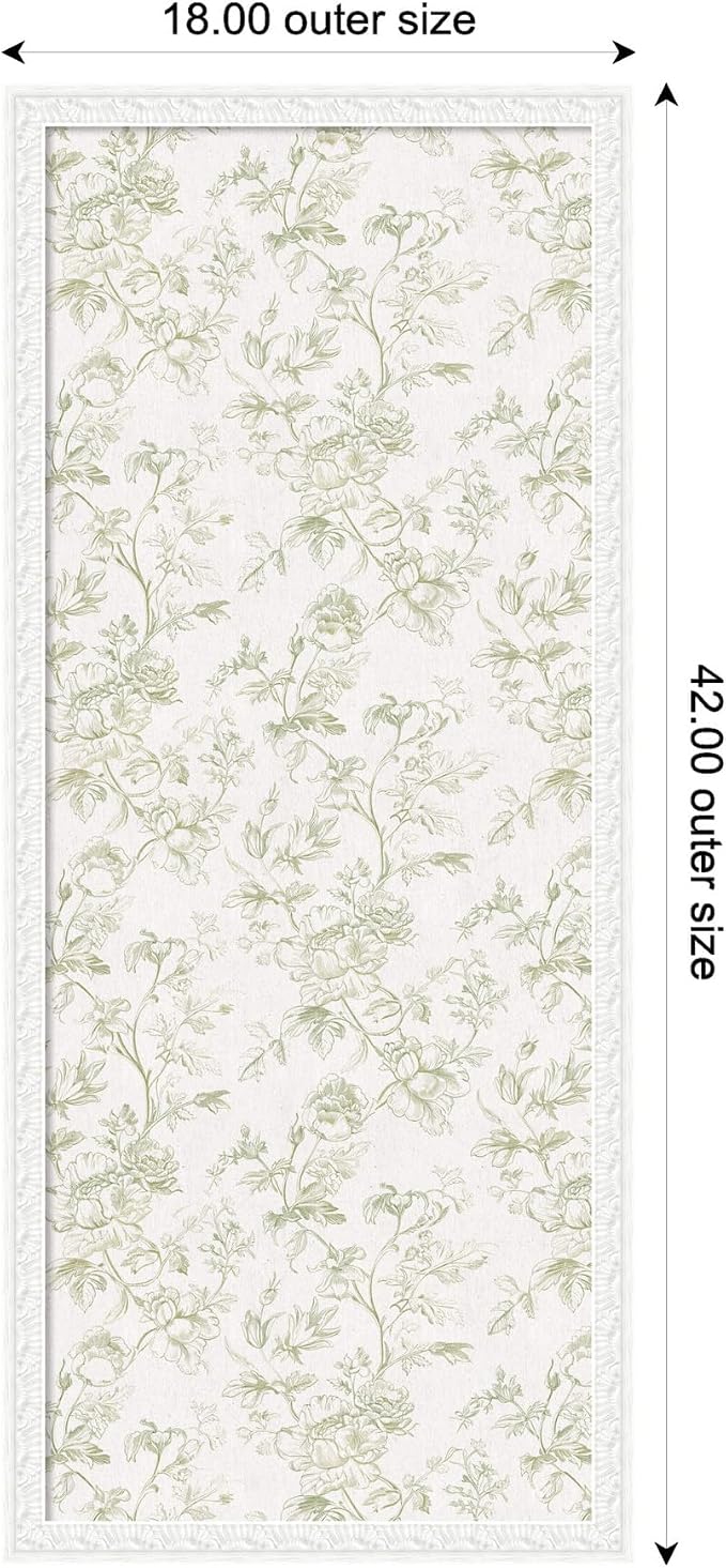 Kate and Laurel Framed Fabric Pinboard 18 x 42, Bethany White Frame - Image 2