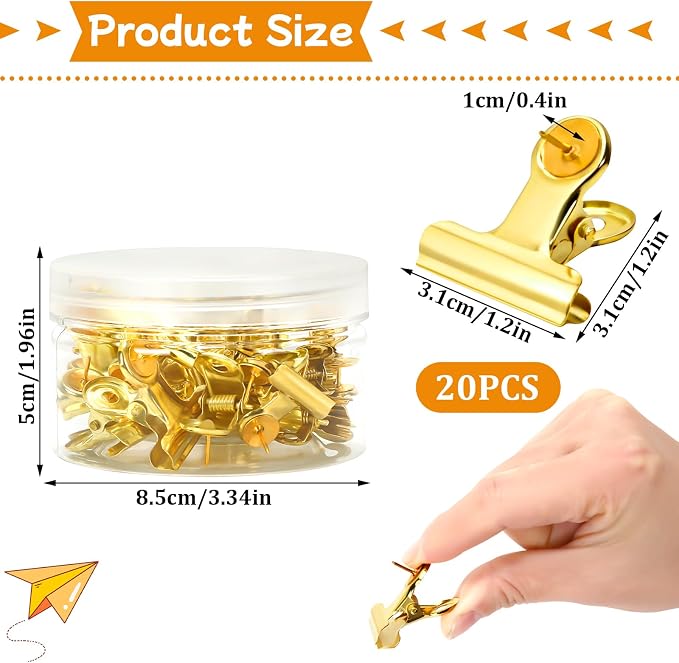 SANNIX 20 Pcs Metal Push Pin Clips 31mm - Image 2