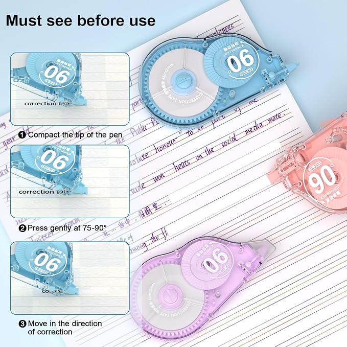 CHANGLi Extra-long Precision White Correction Tape 10-PACK–Instant Coverage - Image 7