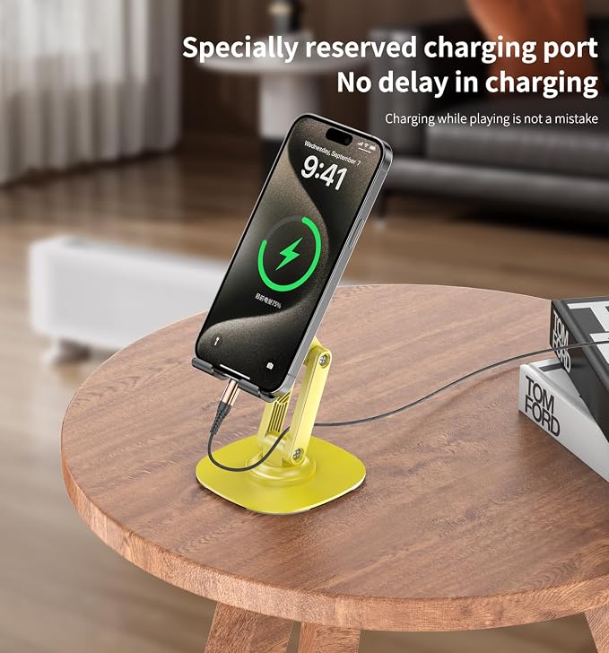 360° Rotating Cell Phone Stand for Desk, Adjustable & Foldable Phone Holder - Image 5