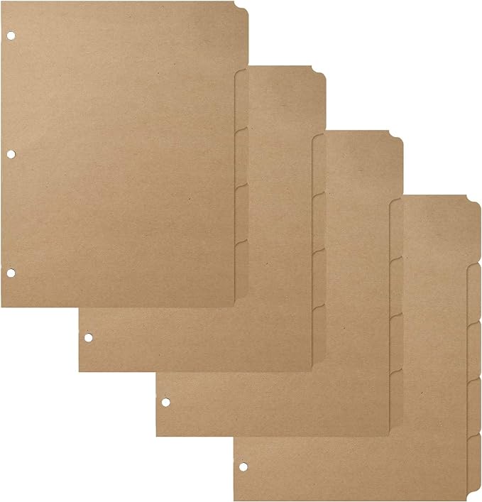 3 Ring Binder Dividers with 5-Tabs by Homakover