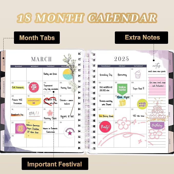 Planner 2026-2027, 18 Months Large Academic Daily Weekly Monthly Planner - Image 5