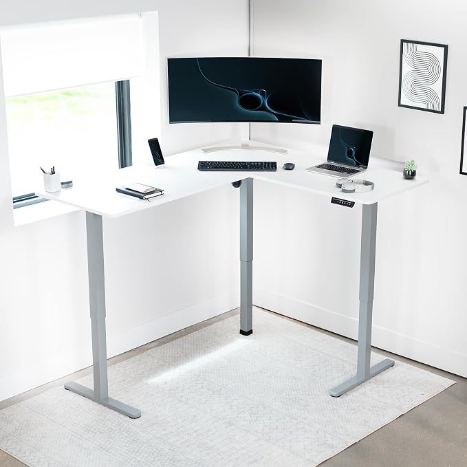 VIVO Electric Corner 63 x 55 inch L-Shaped Standing Desk, Memory Height - Image 8