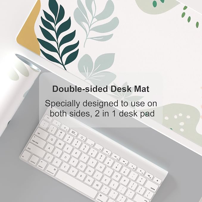 Colorful Star Abstract Boho Large Mouse Pad, Waterproof Green White Desk Mat - Image 5