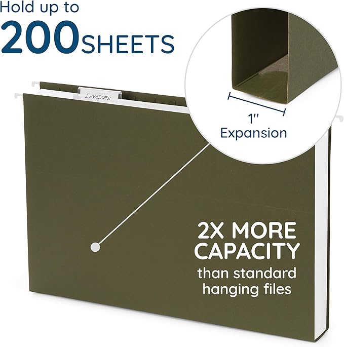 25 Blue Summit Supplies Legal Size Hanging File Folders - Image 3