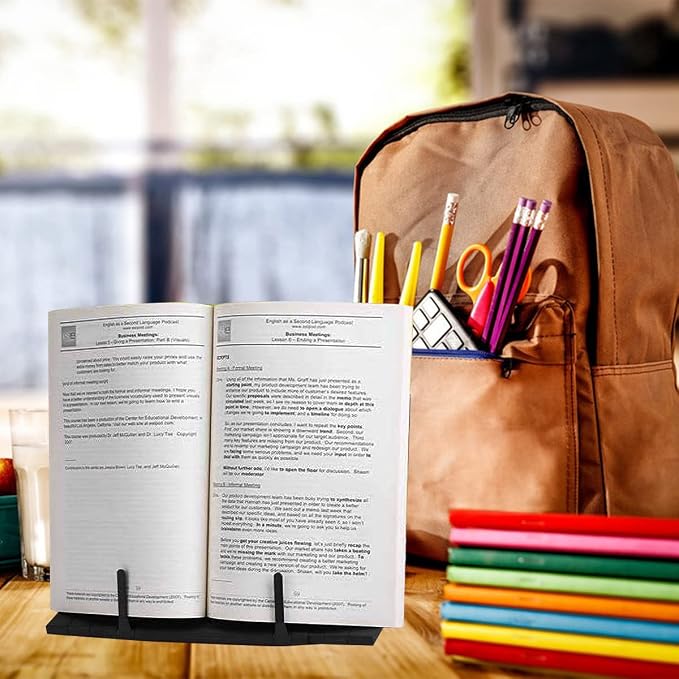 Barelove Desktop Document Book Holder, Metal Foldable Reading Rest Book Stand - Image 5