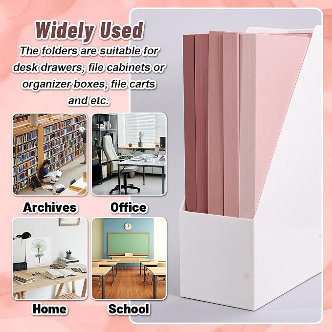 Whaline 24 Pack Dusty Pink File Folders Letter Size 6 Colors Gradient Pink File - Image 5