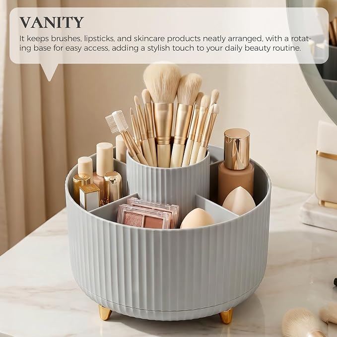 KONVINIT Pencil Pen Holder for Desk, 5 Slots 360-Degree Rotating Desktop - Image 5
