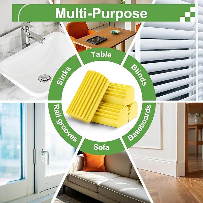 Jeymei 4-Pack Damp Clean Duster Sponge Brush - Image 5