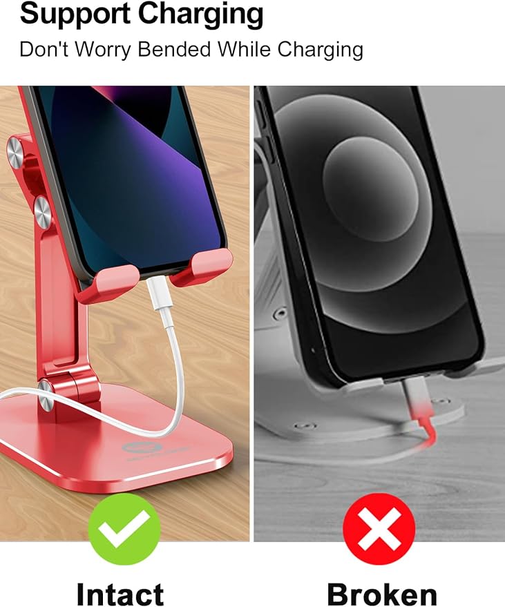 OCYCLONE Phone Stand, Adjustable Height and Angle Foldable Cell Phone Stand - Image 7