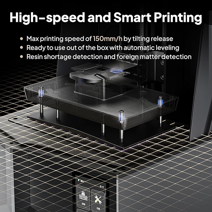ELEGOO Saturn 4 Ultra 16K Resin 3D Printer MSLA, Smart Tank Heater, High Printing Speed to 150mm/h, AI Camera with Light, Built-in Wi-Fi, Large Print Size 211.68×118.37×220mm³-DeskLoop Office