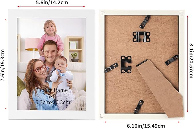 Giftgarden 6x8 Picture Frame White 6 x 8 Photo Frames Bulk - Image 2