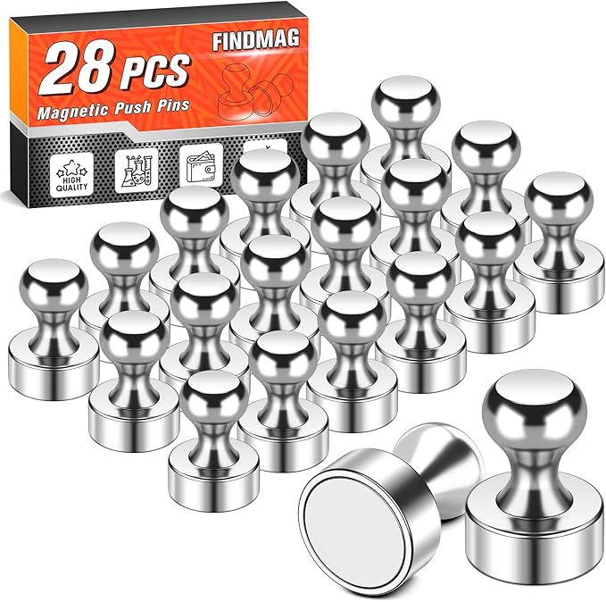 FINDMAG Fridge Magnet, Powerful Small Silver Refrigerator Magnets, Cute by FINDMAG