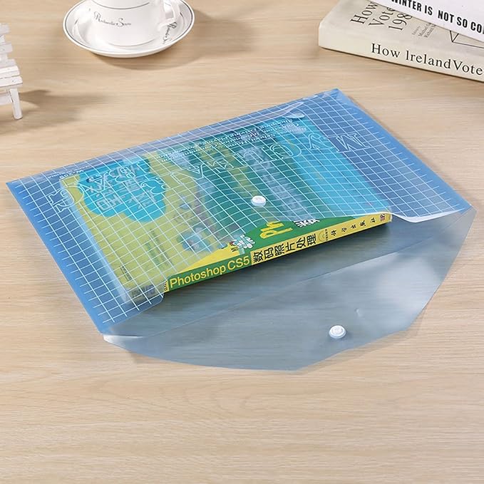 BIGEBO 10 PCS Plastic Folders for File, Transparent My Clear Bag, Office - Image 2