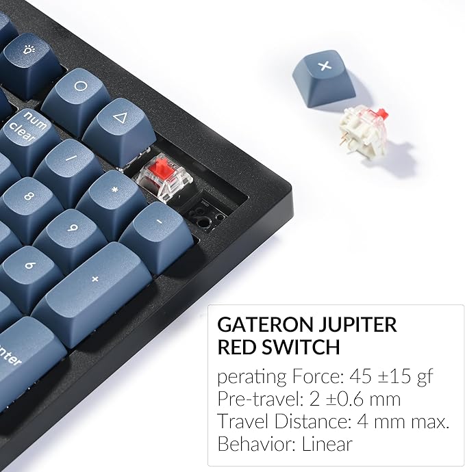 Keychron V6 Max Wireless Custom Mechanical Keyboard, 2.4 GHz Bluetooth QMK Full-Size Layout RGB with Hot-swappable Gateron Red Switch Compatible with Mac Windows Linux-DeskLoop Office