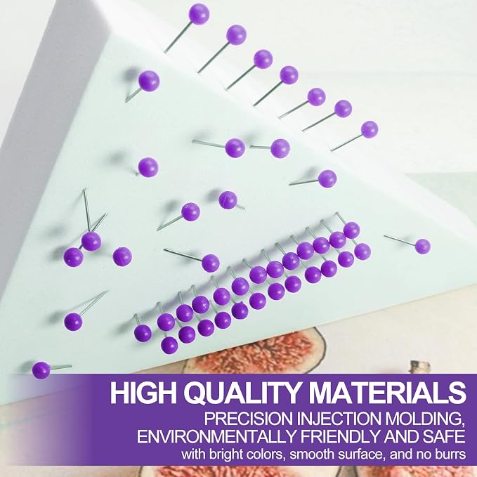 500Pcs Purple Map Pins, 1/8 Inch Map Tacks, Round Ball Head Map Push Pins - Image 3