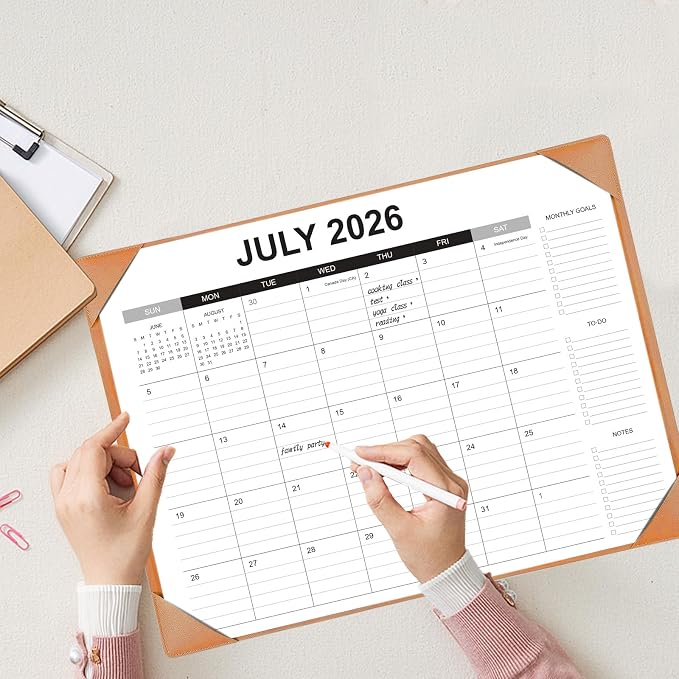 Desk Calendar 2026-2027 with Desk Mat – 22" x 17" Large Desk Pad Calendar Runs - Image 5