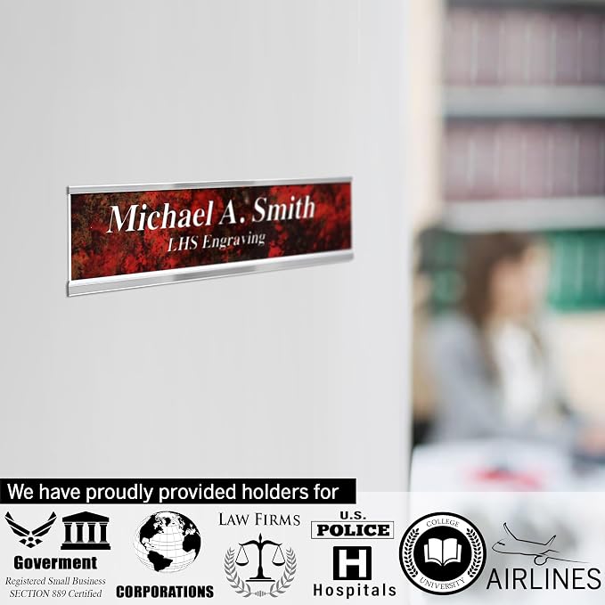 Engraved Custom Door Plate Charcoal Marble Pattern Plastic Office Door Sign - Image 4