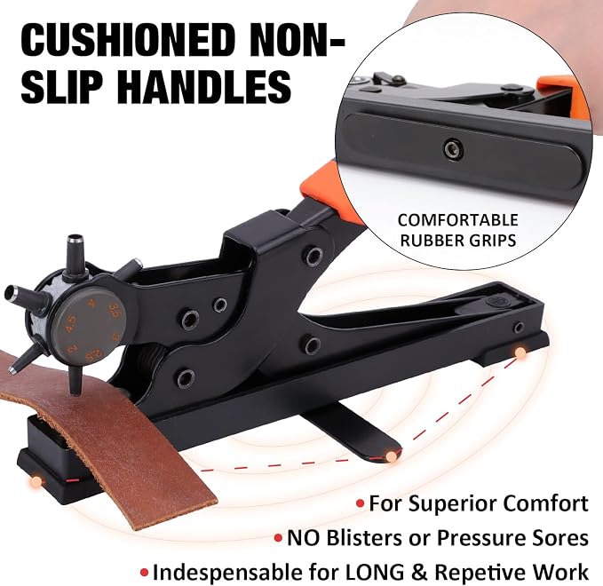 KingTool Desktop Leather Hole Punch Set, Super Heavy Duty Rotary Puncher - Image 5