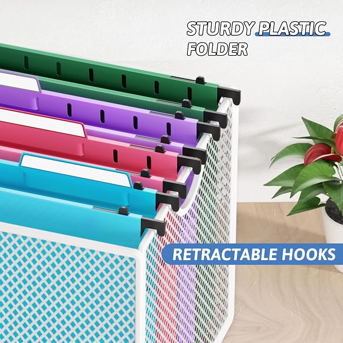 Plastic Extra Capacity Hanging File Folders, 6 Pack Heavy Duty 4" Expanding - Image 6