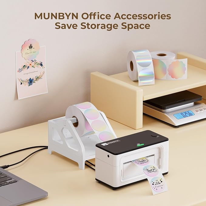 MUNBYN Label Holder for Rolls and Fan-Fold Labels, For Desktop Thermal Printer - Image 6