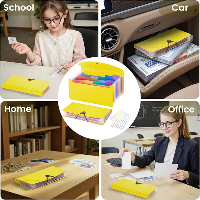 13 Pocket A6 Receipt Organizer, 2 Pack Small Accordion File Organizer, Coupon - Image 7