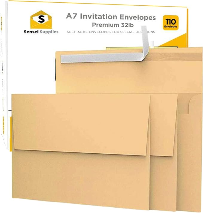 110 5x7 Kraft Brown Invitation Envelopes by SenseiSupplies