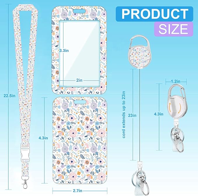 Badge Lanyard and ID Badge Holder, Retractable Badge Reels - Image 2