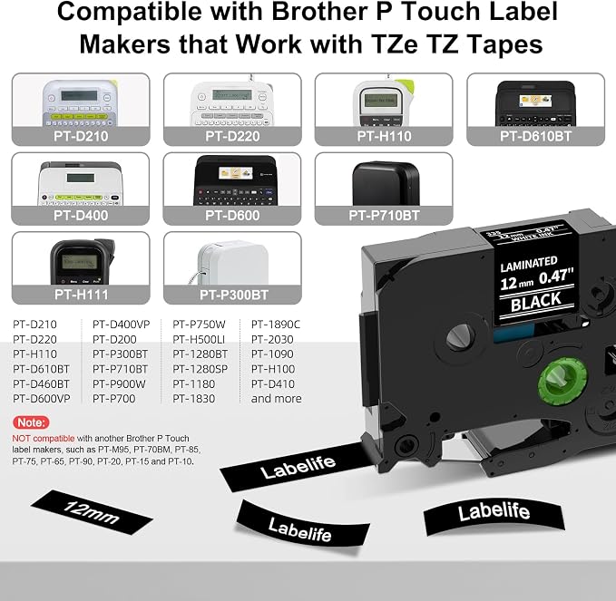Labelife Label Maker Tape Black Replacement - Image 2