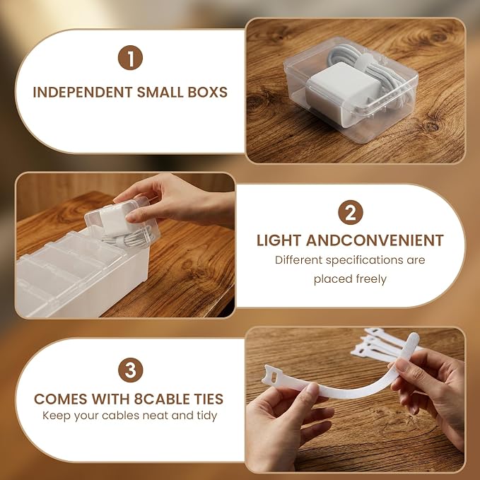 8 Individual Cable Organizer Boxes - Image 3