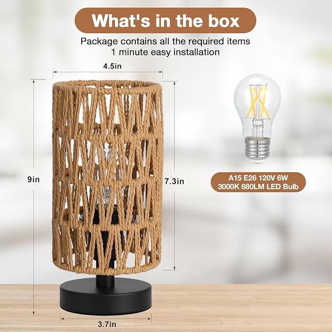 Fenmzee Small Table Lamp for Bedroom - Image 3