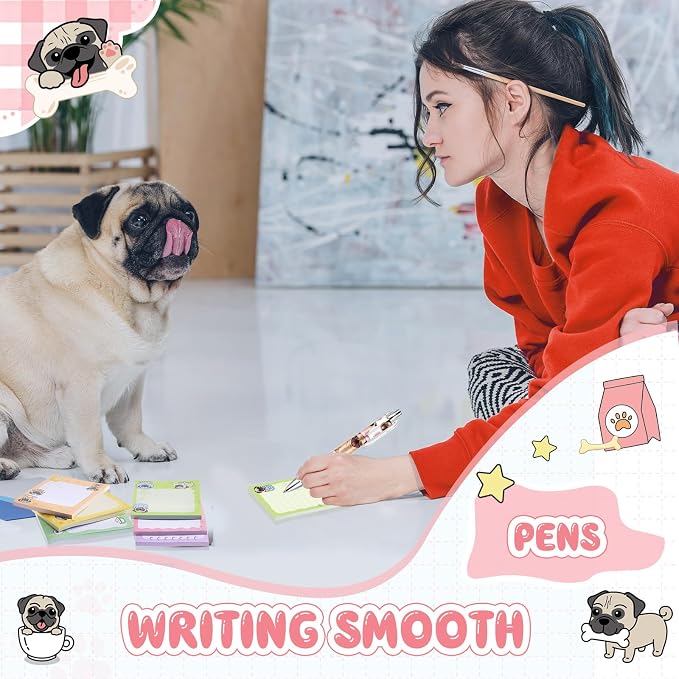 Ireer 8 Pcs Ballpoint Pens for Women 1.00 mm Cute Black Ink Fancy Pens Fine - Image 6