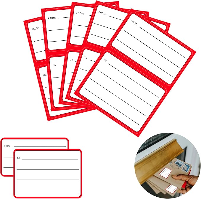 50 Sheets Address Labels, 3.5 x 4.5 Inch to/from Address Mailing Labels by Unknown
