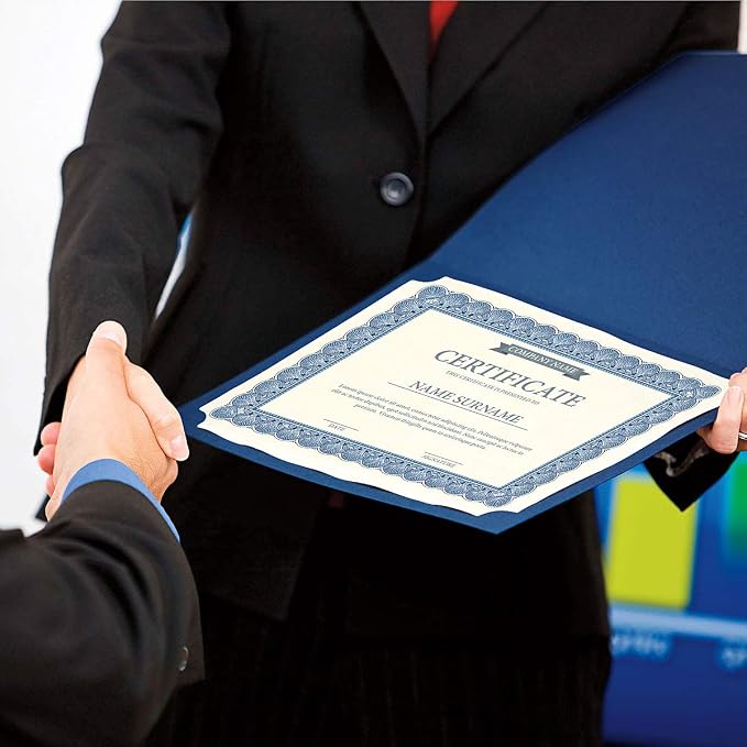 Plain Blue Certificate Folders - Image 5