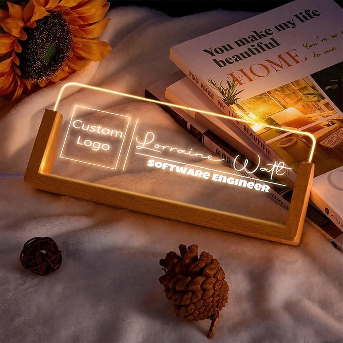 Custom Desk Name Plate, Light Up Acrylic Office Sign, Personalized Gift - Image 4