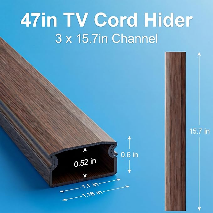 Yecaye TV Cord Hider, 42in Cord Cover, Large Cable Hider, Wire Covers - Image 3