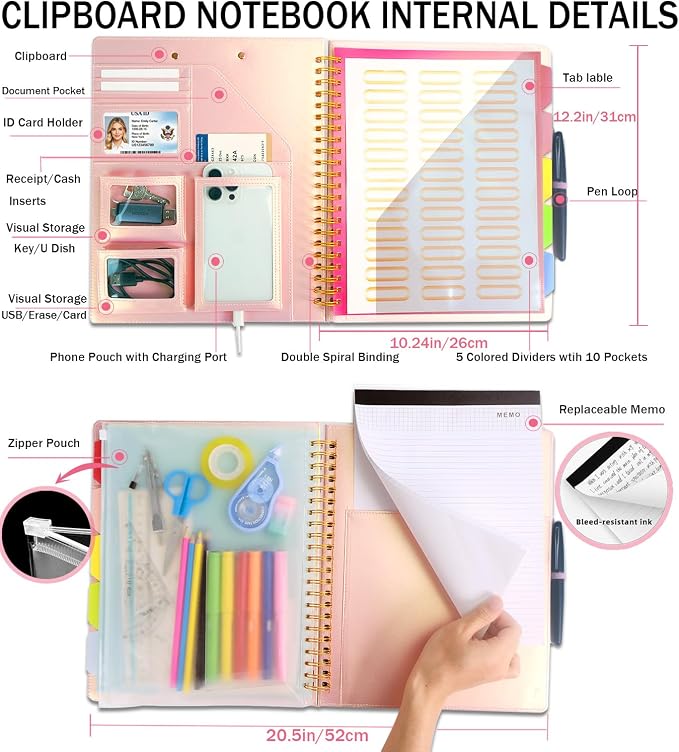 Foldable Spiral Clipboard Folio - Image 2