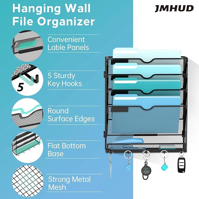 2 Pack 5 Tier Wall File Organizer - Image 3