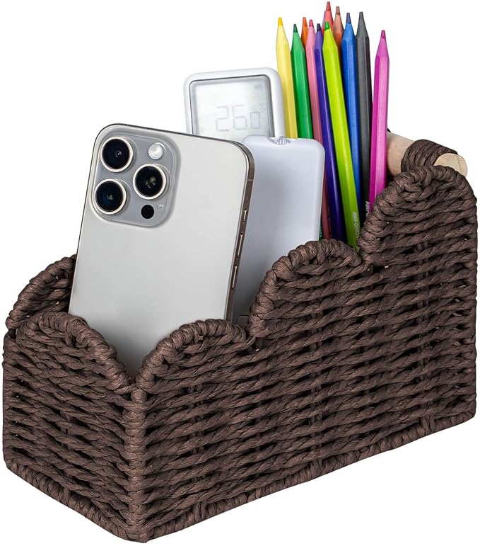 CubesLand Bedside Table Desk Organizer Caddy, Remote Pen&Pencil Holder Cup by CubesLand